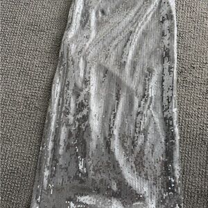 Glamorous Silver Sequin Midi Skirt